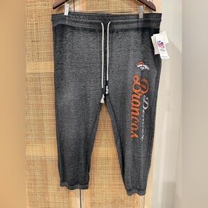 Denver Broncos Gray Women’s Cropped Pajama Pants, XL, NWT